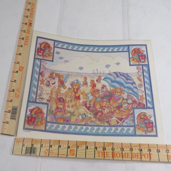 Vintage LUCY RIGGS 1986 Placemat BEACH #80268 (professional thick lamination) - Picture 1 of 4